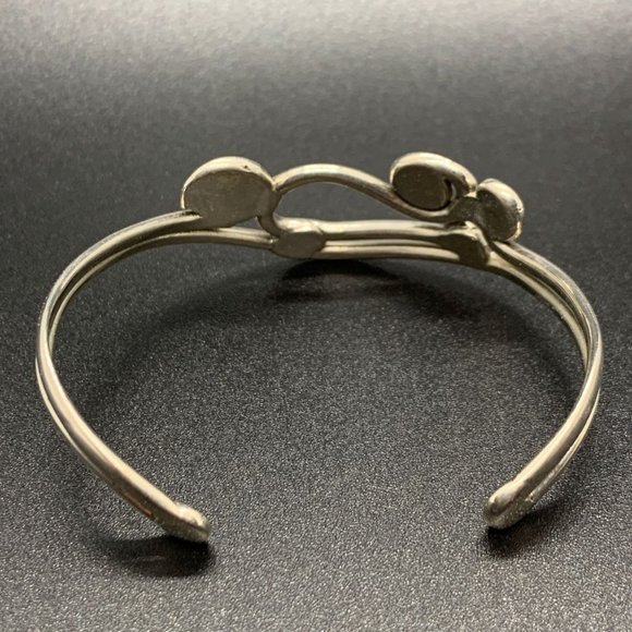 Vintage Silver Tone Modern Organic Swirly Freeform Cuff Bracelet - Picture 3 of 4